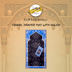 Travel Janamaz from Zamzam Zarqun LLC, portable prayer mat with intricate design, ideal for travel and prayer on the go.