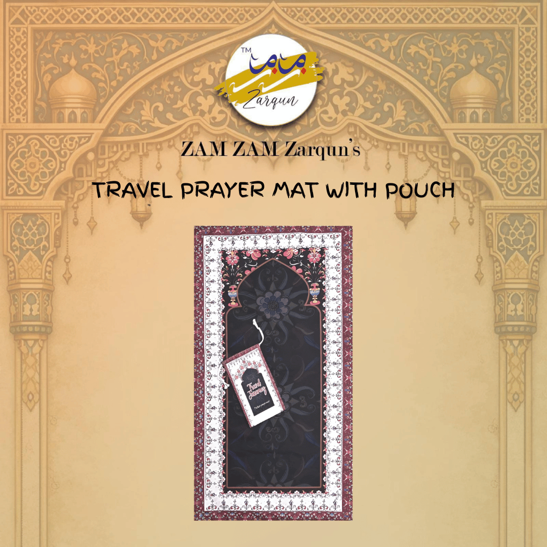 Travel Janamaz, Blooming Beauty Pocket Prayer Mat by Zamzam Zarqun LLC, compact with floral patterns and foldable design for travel.