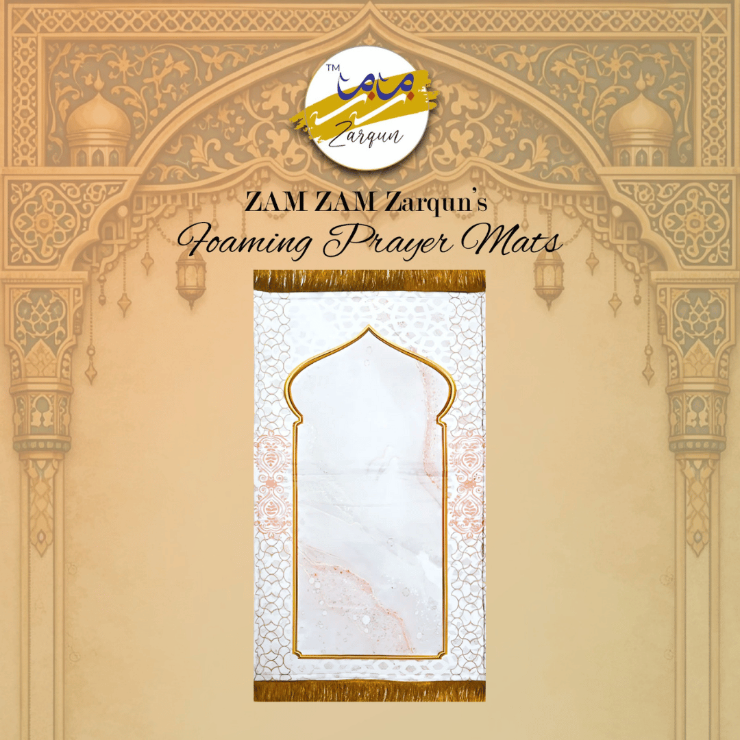 Foaming prayer mat by Zamzam Zarqun LLC featuring a soft, colorful design suitable for daily prayer.