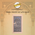 Travel Janamaz prayer mat by Zamzam Zarqun LLC, compact and foldable for easy carrying during travel.
