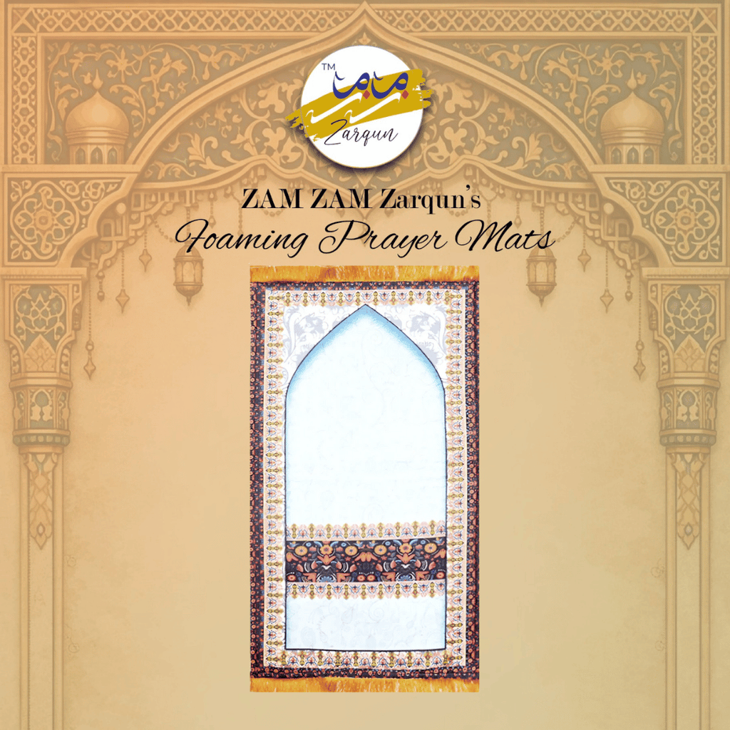 Foaming prayer mat by Zamzam Zarqun LLC designed for comfortable prayer, featuring durable, cushioned surface for spiritual practice.