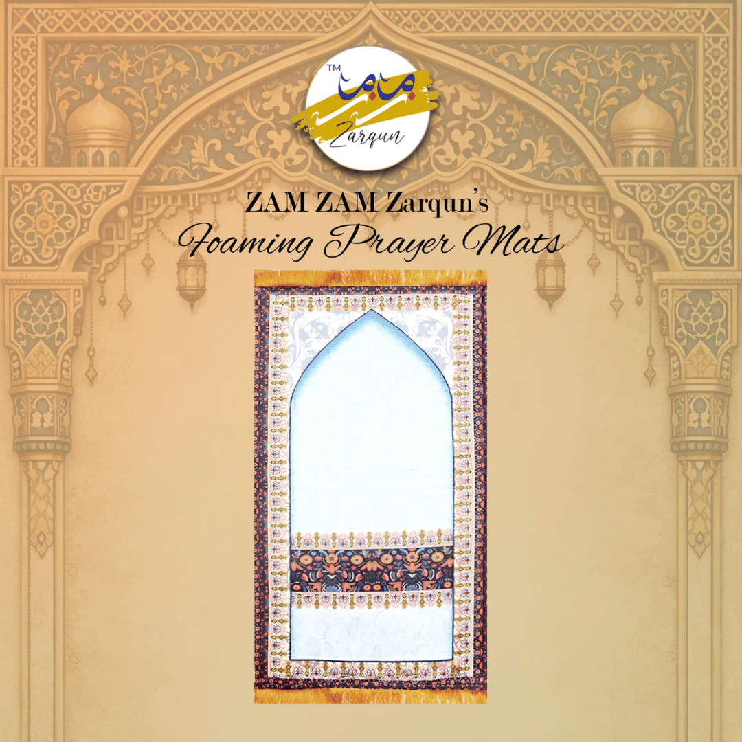 Foaming prayer mat by Zamzam Zarqun LLC designed for comfortable prayer, featuring durable, cushioned surface for spiritual practice.
