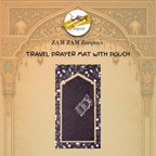 Travel Janamaz prayer mat with twinkle star design, compact and portable for travel by Zamzam Zarqun LLC.