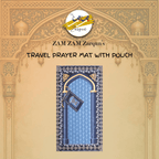 Travel Janamaz prayer mat by Zamzam Zarqun LLC, compact pocket prayer mat with Islamic design for easy portability.