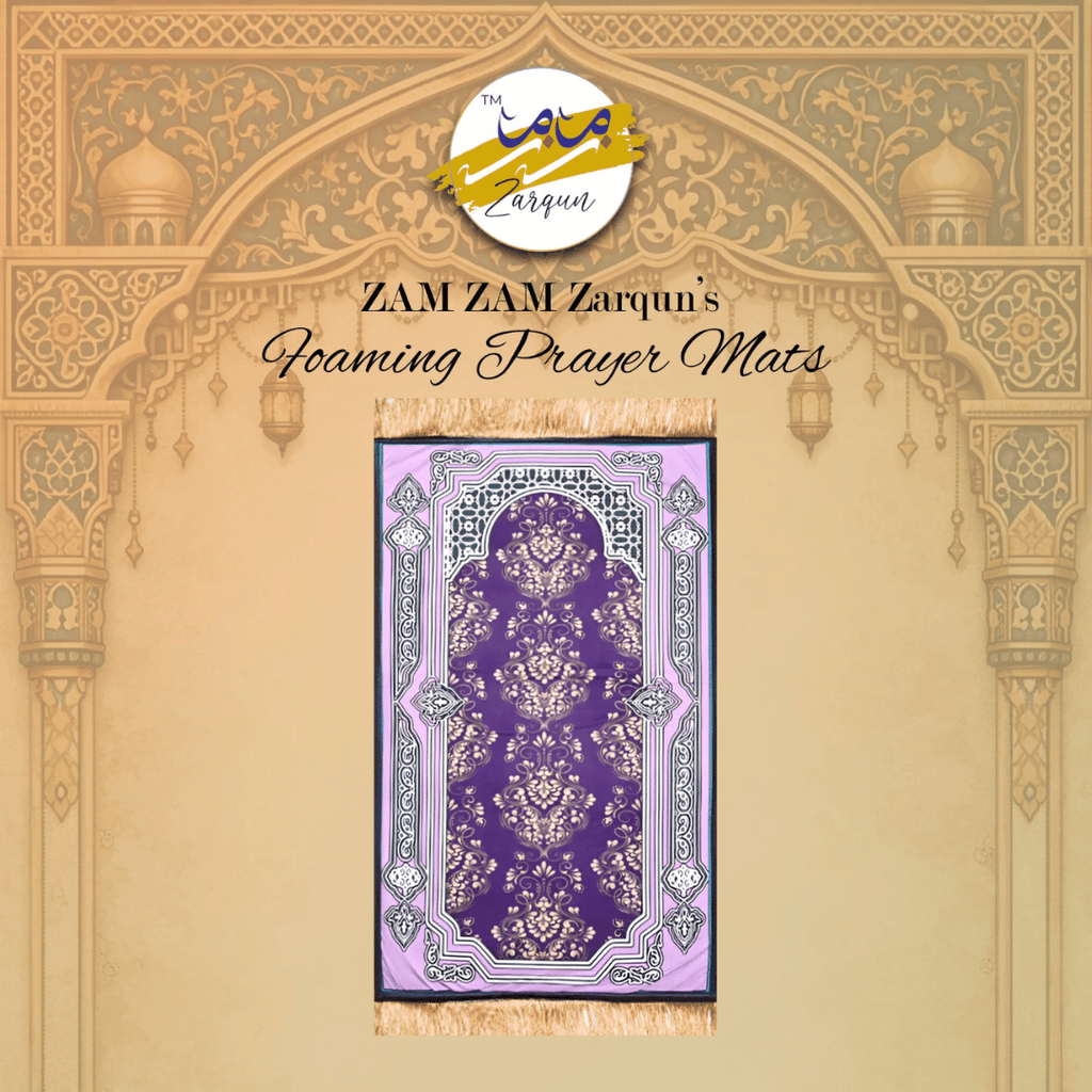 Foaming prayer mat by Zamzam Zarqun LLC with cushioned surface, designed for comfortable daily prayers.