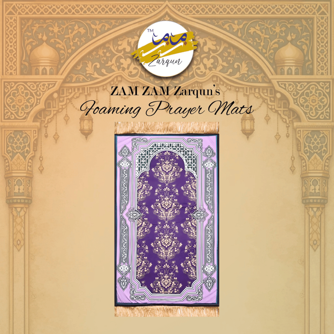 Foaming prayer mat by Zamzam Zarqun LLC with cushioned surface, designed for comfortable daily prayers.