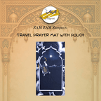 Travel prayer mat from Zamzam Zarqun LLC featuring a Stellar Night Pocket design, compact and portable for prayer convenience.