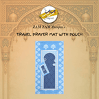 Round travel janamaz prayer mat by Zamzam Zarqun LLC, featuring a compact pocket design and intricate patterns for easy travel.