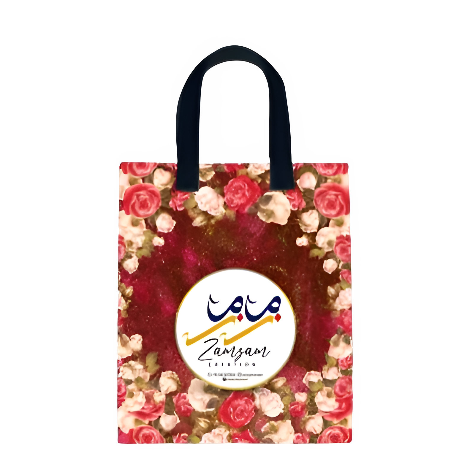 Glittering rose tote bag by Zamzam Zarqun LLC featuring sparkling embellishments and a spacious design for daily use.