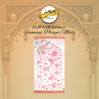 Girls prayer mate foam pink janamaz with soft fabric, featuring a comfortable design for prayer, by Zamzam Zarqun LLC.