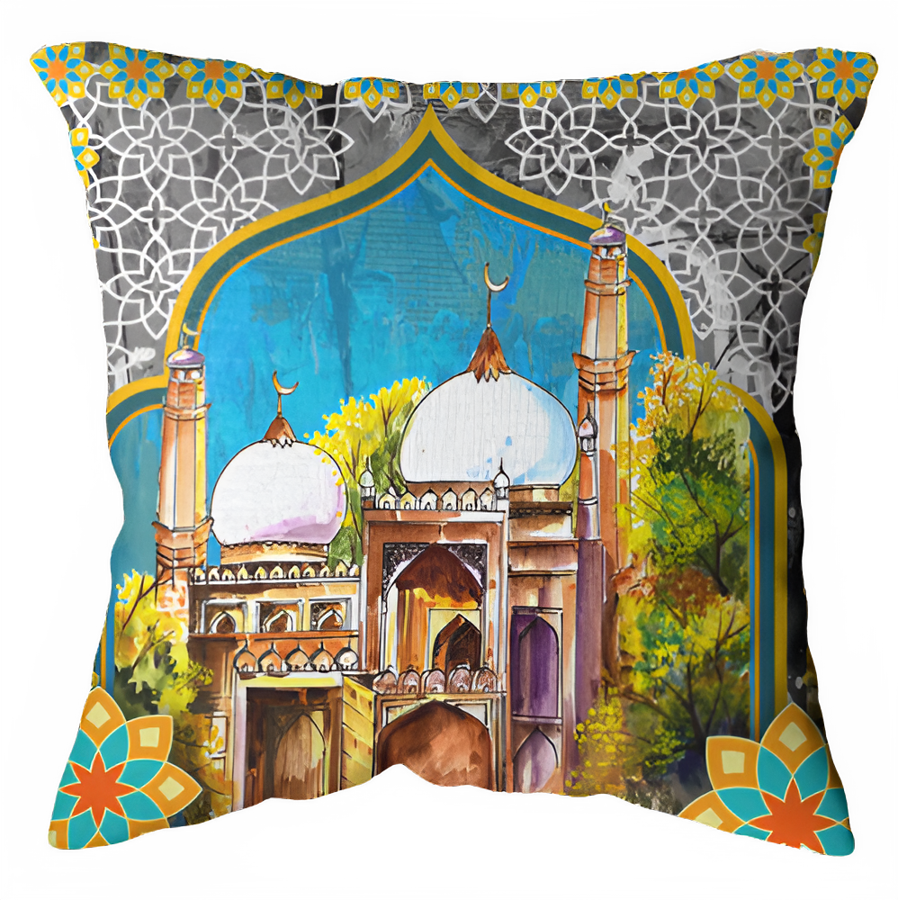Elegant cushion cover in Graceful Heaven style by Zamzam Zarqun LLC, featuring intricate pattern and soft fabric.