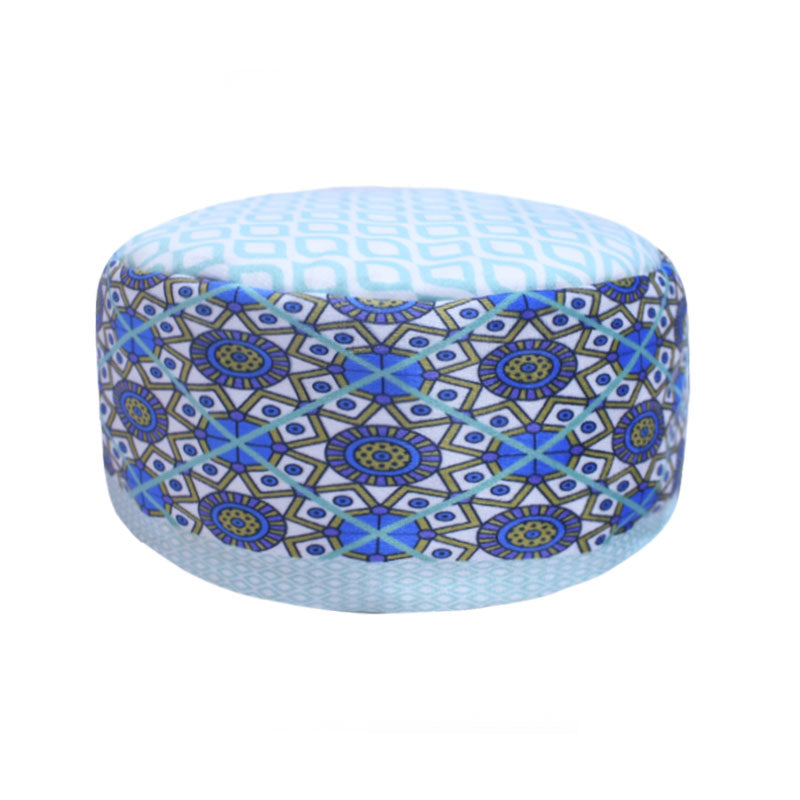 Sacred Kaaba prayer cap by Zamzam Zarqun LLC, a traditional Islamic prayer cap with intricate design, worn during prayers.