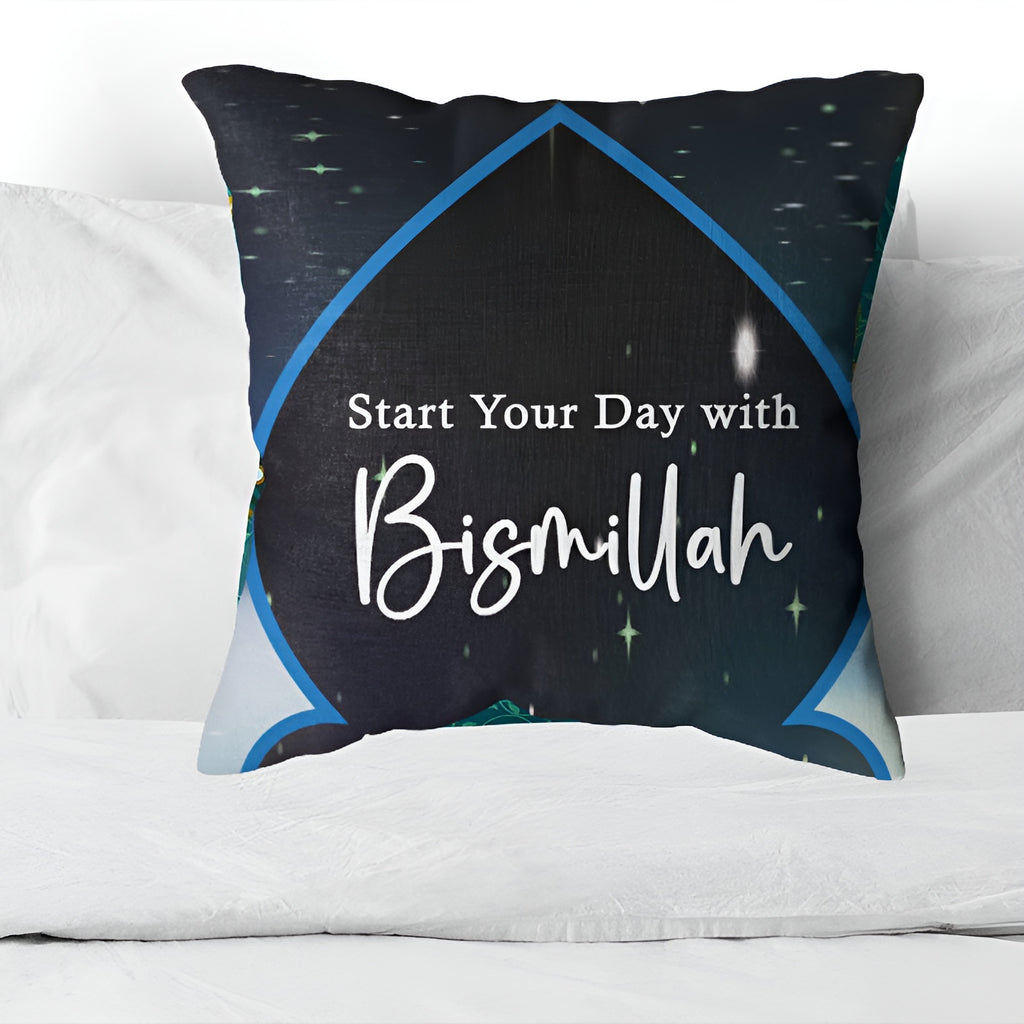 Decorative cushion cover with floral designs