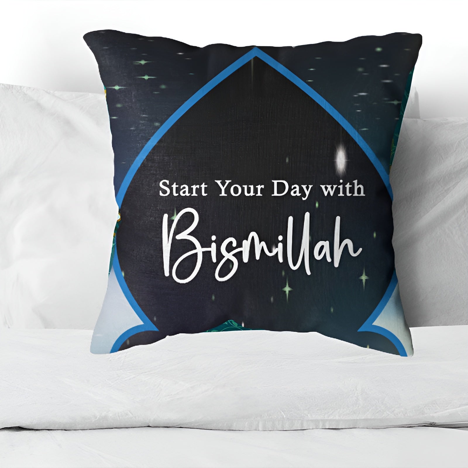 Decorative cushion cover with floral designs