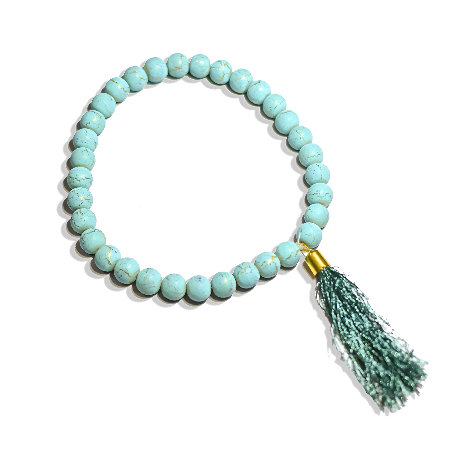 Snowy floral prayer beads from Zamzam Zarqun LLC featuring intricate floral designs, perfect for prayer and reflection.
