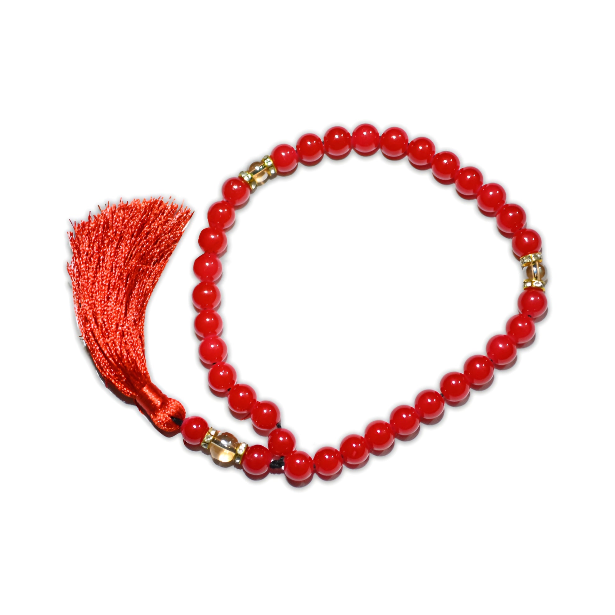 Zamzam Zarqun LLC Mahrab Grow prayer beads with intricate design, displayed on a white background.