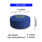Zamzam Zarqun LLC Faisal Mosque prayer cap, traditional Islamic topi worn for prayers, shown in a close-up image.