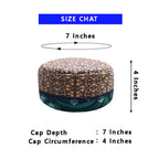 Green lantern prayer cap from Zamzam Zarqun LLC, traditional topi with intricate patterns, suitable for Islamic prayer.