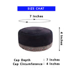 Zamzam Zarqun LLC Havenly Ham prayer cap topi, traditional Islamic prayer cap worn during religious activities, in white fabric