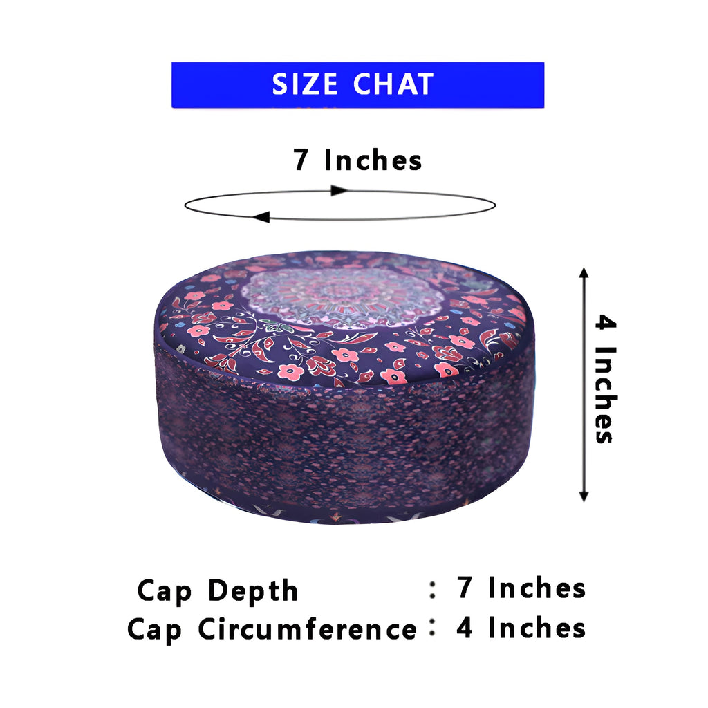 Zamzam Zarqun LLC semi-crat prayer cap topi, traditional Islamic prayer cap with intricate embroidery, worn during Islamic prayers.
