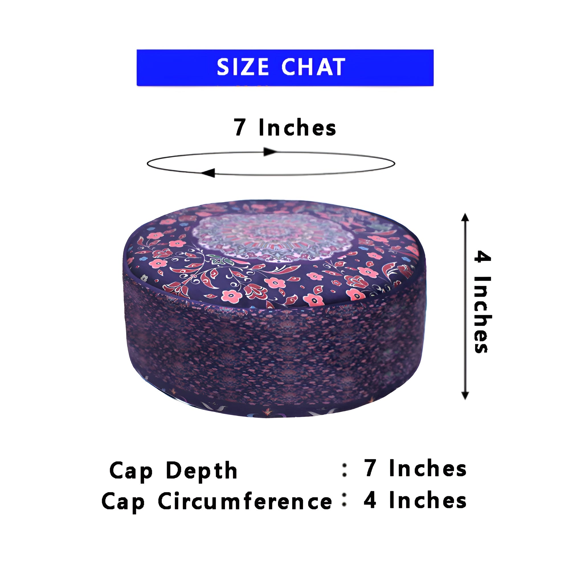 Zamzam Zarqun LLC semi-crat prayer cap topi, traditional Islamic prayer cap with intricate embroidery, worn during Islamic prayers.