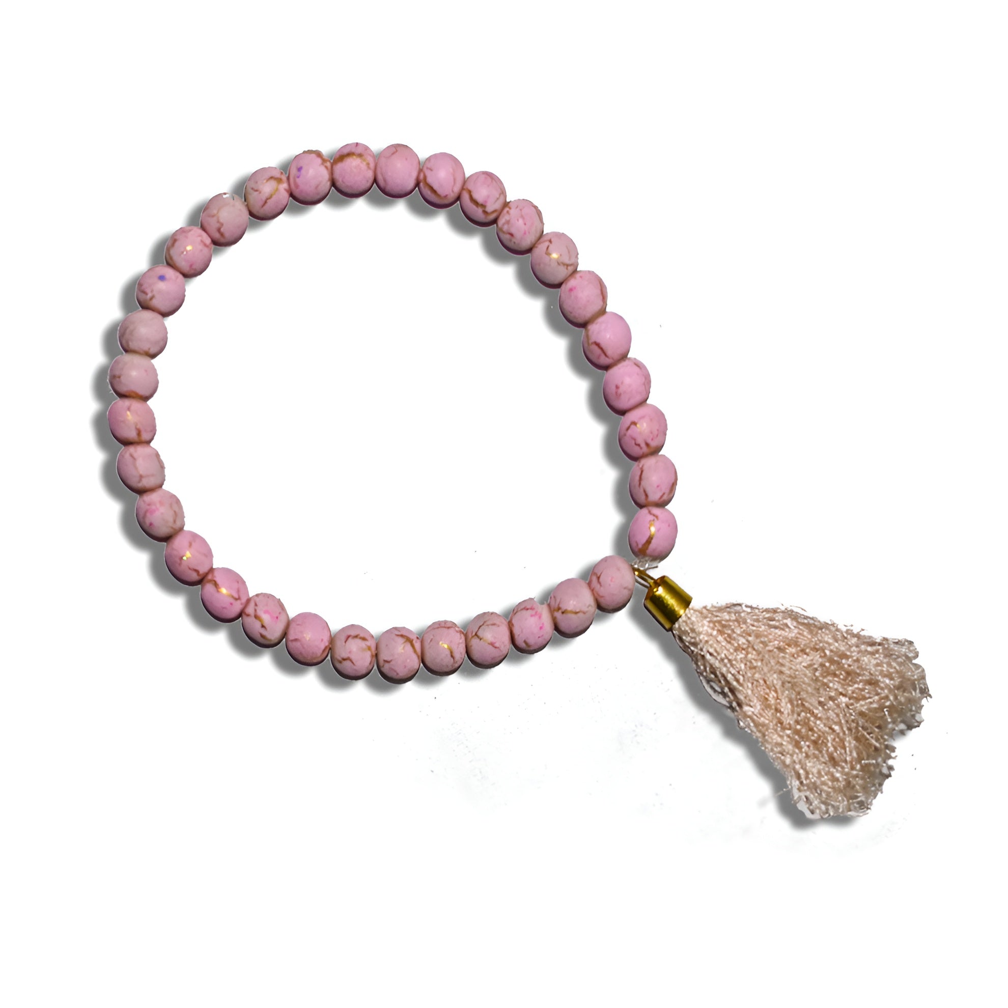 Pink pearl prayer beads from Zamzam Zarqun LLC, featuring a string of elegant pink pearls for prayer and meditation.