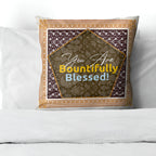 Elegant cushion cover with intricate Islamic pattern from Zamzam Zarqun LLC, part of the Blissful Blends Style collection.