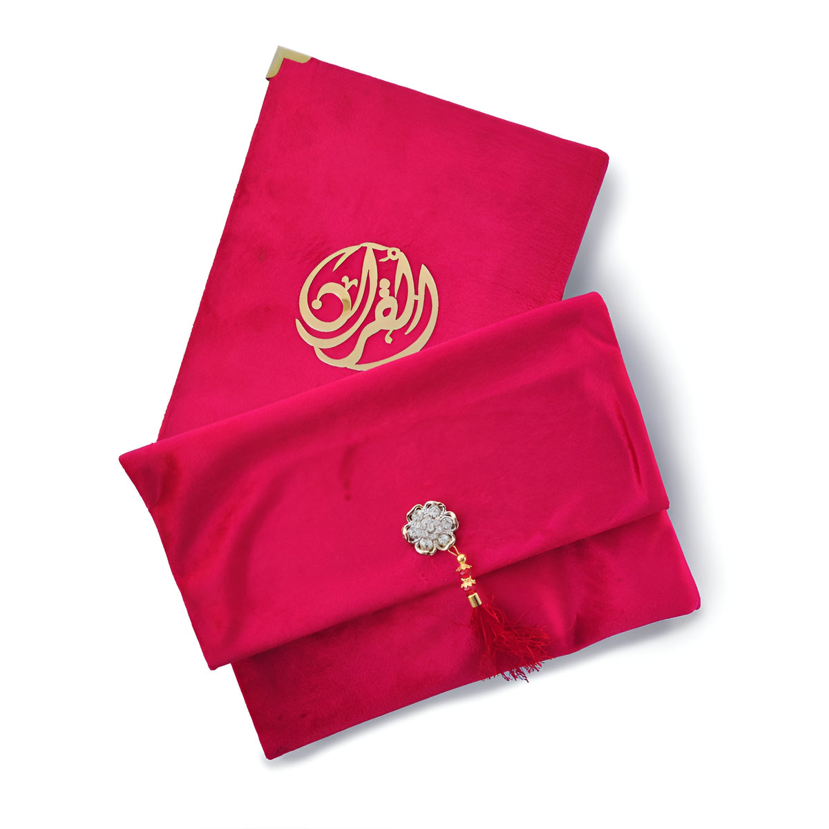 GLITTERING ROSES VELVET QURAN SET (WITH COVER)