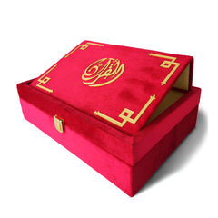 GLITTERING ROSES VELVET QURAN SET (WITH BOX STAND)