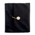 Black velvet Quran set with cover by Zamzam Zarqun LLC, featuring a beautifully designed Quran Pak for online purchase.