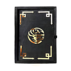 Glittering galaxy velvet Quran set with box stand, featuring a luxurious velvet cover and elegant presentation from Zamzam Zarqun LLC.