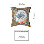 Decorative cushion cover with intricate Pakistan-inspired design from Zamzam Zarqun LLC, perfect for stylish home décor.