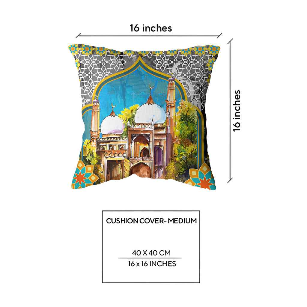Elegant cushion cover featuring a graceful heaven style design by Zamzam Zarqun LLC, displayed with intricate patterns and soft fabric.