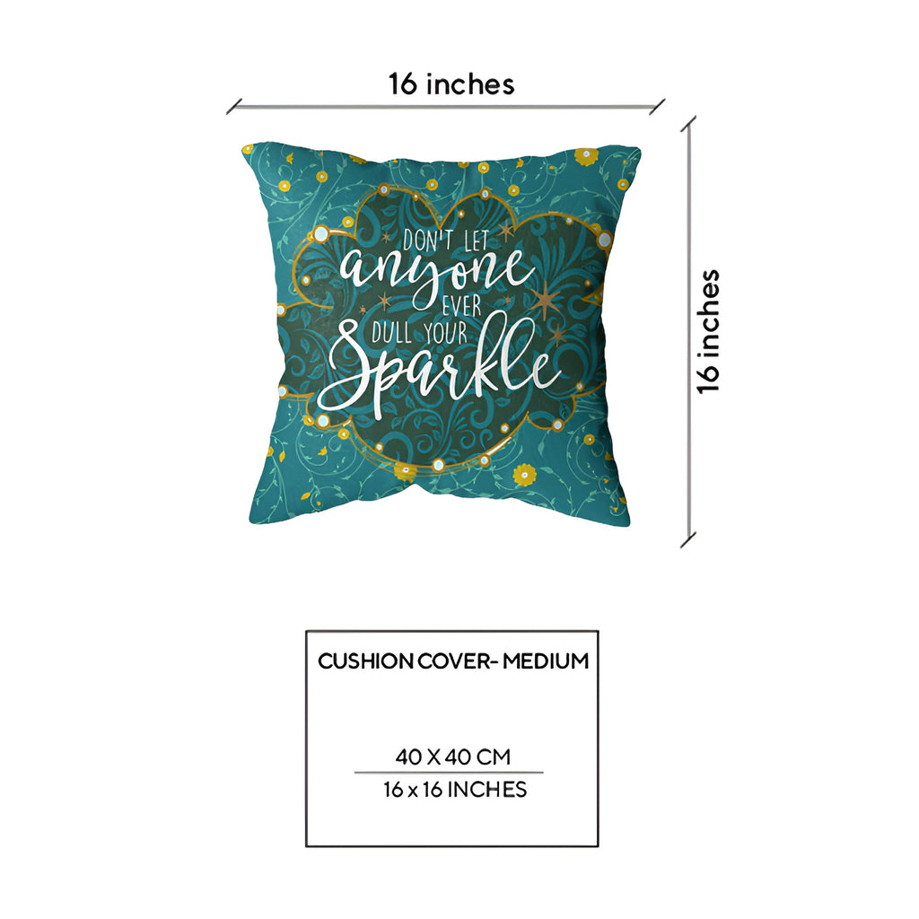 Green floral cushion cover by Zamzam Zarqun LLC featuring a vibrant bloom pattern, perfect for home decor.