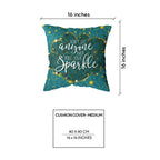 Green floral cushion cover by Zamzam Zarqun LLC featuring a vibrant bloom pattern, perfect for home decor.