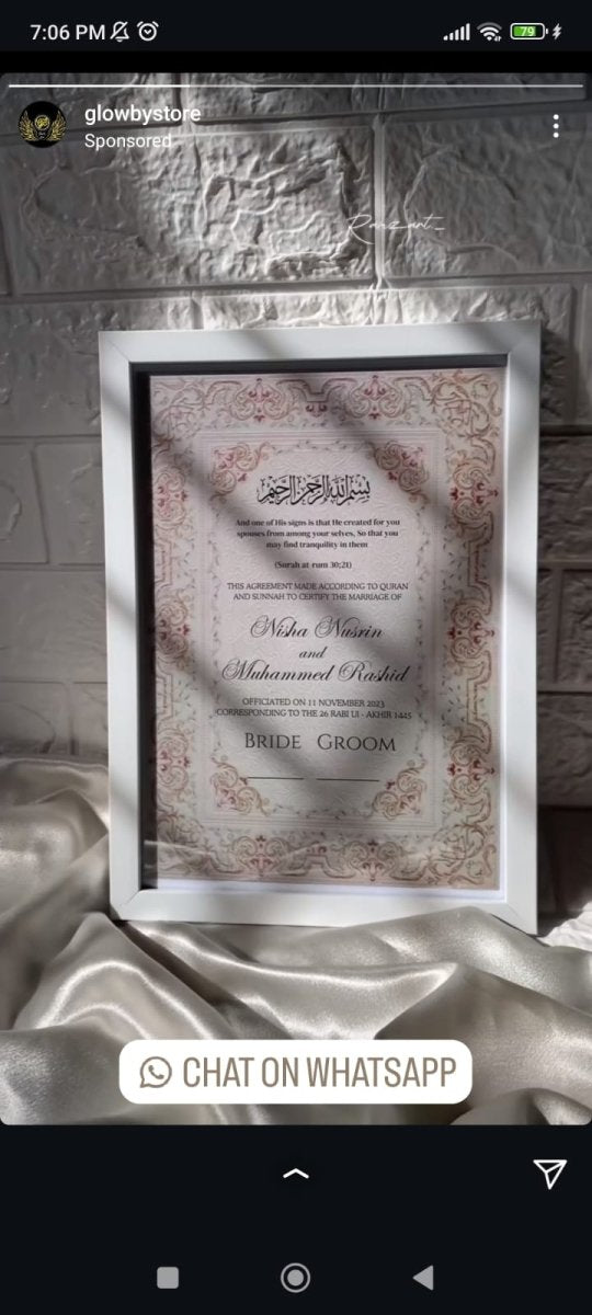 CUSTOMIZED NIKKAH FRAMES